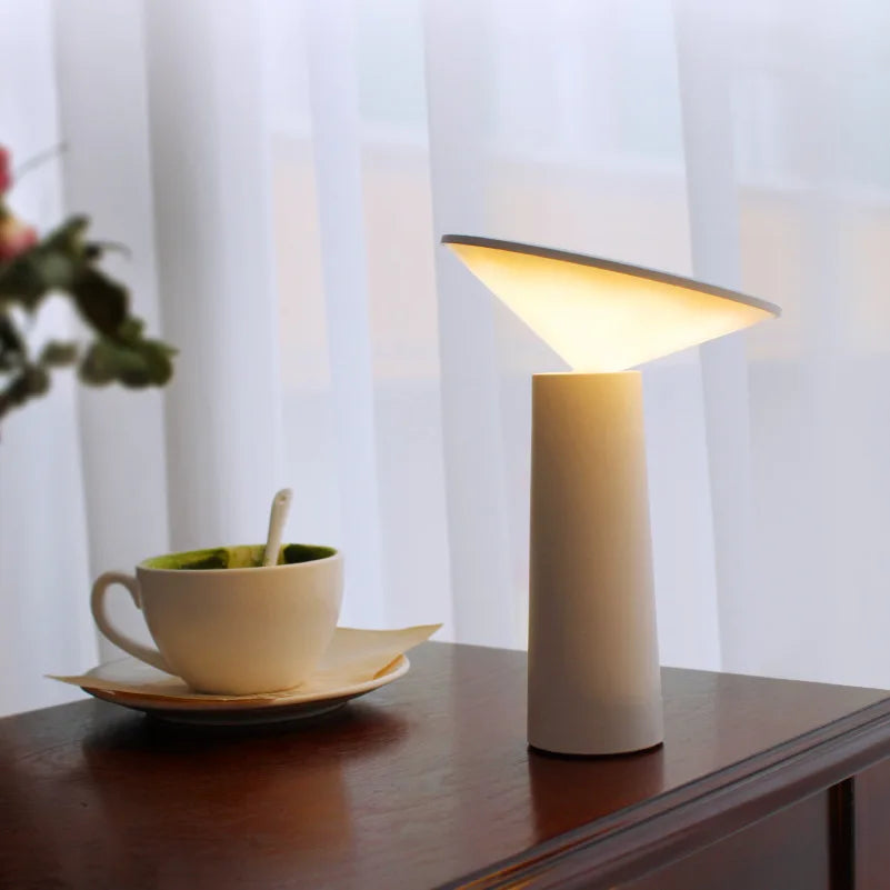 Wireless LED Table Lamp - Rechargeable Battery Operated Cordless Bedside Lamp with Remote Control and Dimmable Light-2