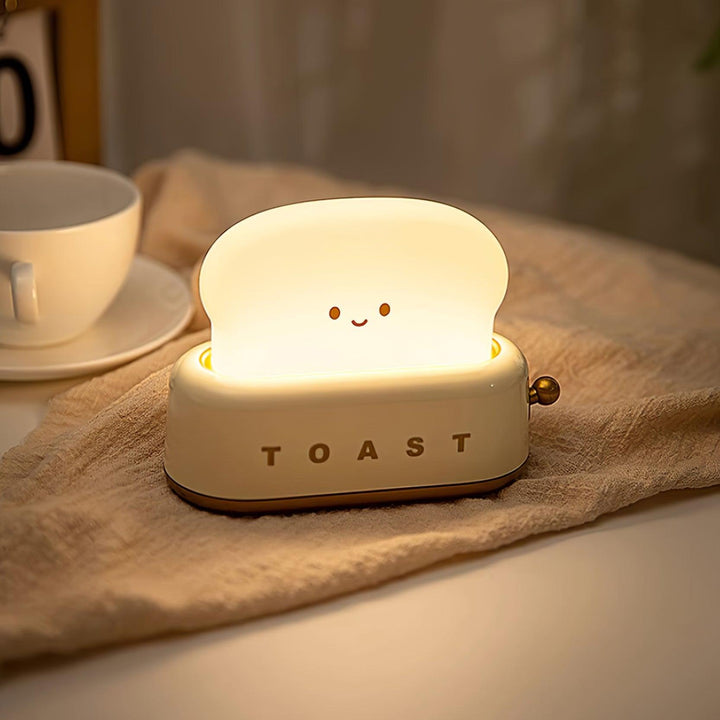 Dimmable LED Night Light - Rechargeable Toaster Design with Joystick Control, Compact for Bedrooms and Offices-5