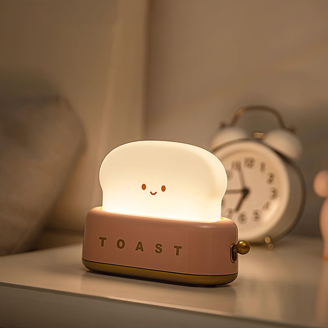 Dimmable LED Night Light - Rechargeable Toaster Design with Joystick Control, Compact for Bedrooms and Offices-1