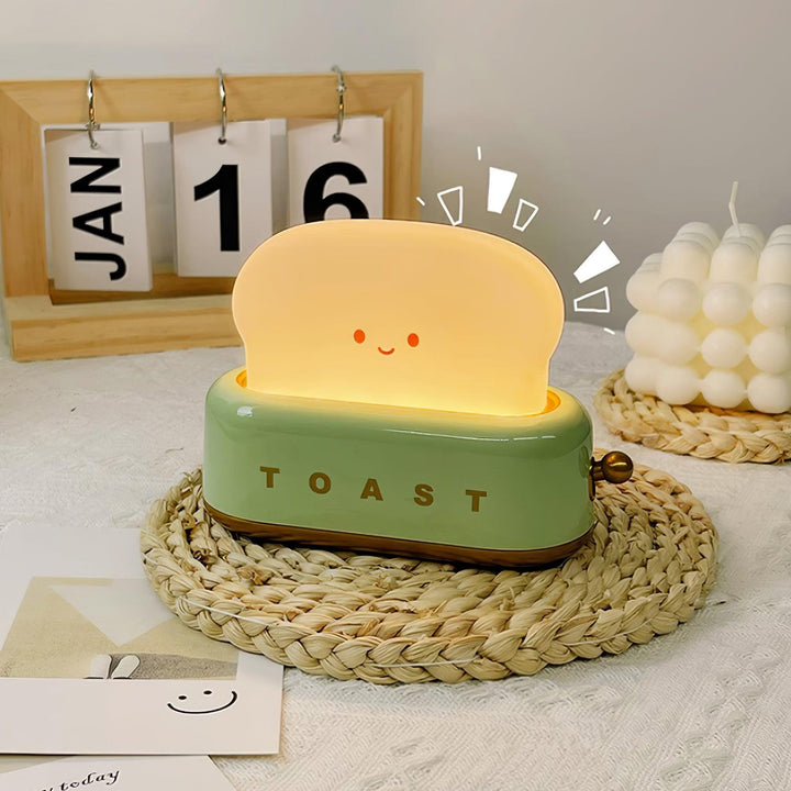 Dimmable LED Night Light - Rechargeable Toaster Design with Joystick Control, Compact for Bedrooms and Offices-4