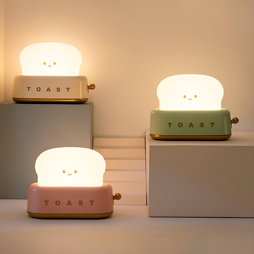 Dimmable LED Night Light - Rechargeable Toaster Design with Joystick Control, Compact for Bedrooms and Offices-2