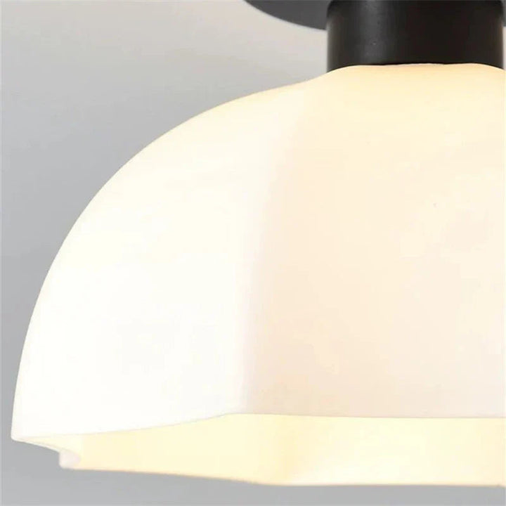 Vintage Ceramic and Glass Flush Mount Ceiling Light Fixture - E27 Base, Black, White, Gold, Ideal for Modern and Traditional Interiors 3