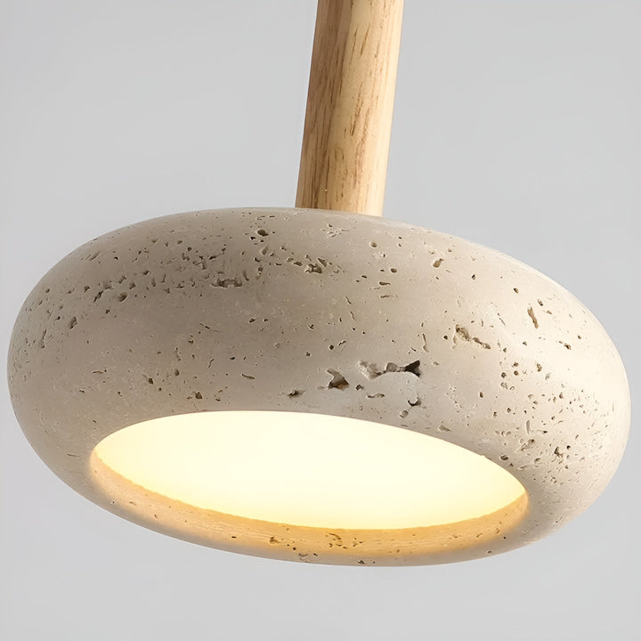 Wabi-Sabi Inspired LED Ceiling Light Fixture with Retro Stone Design for Modern Living Spaces - Warm Illumination 4