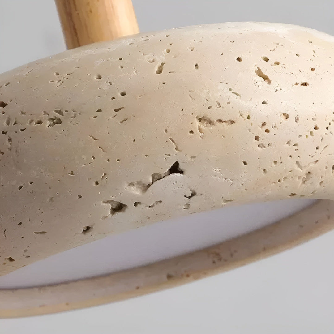 Wabi-Sabi Inspired LED Ceiling Light Fixture with Retro Stone Design for Modern Living Spaces - Warm Illumination 6