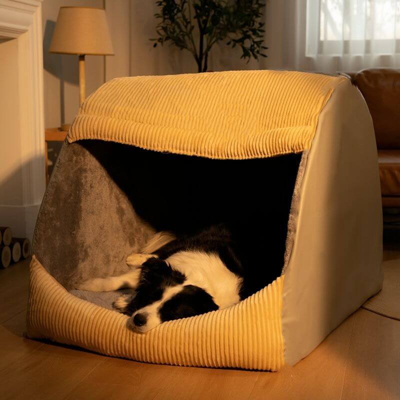 Cozy Flannel Dog Bed with Thick Plush Filling - Spacious and Easy to Clean, Durable Design for Ultimate Comfort-2
