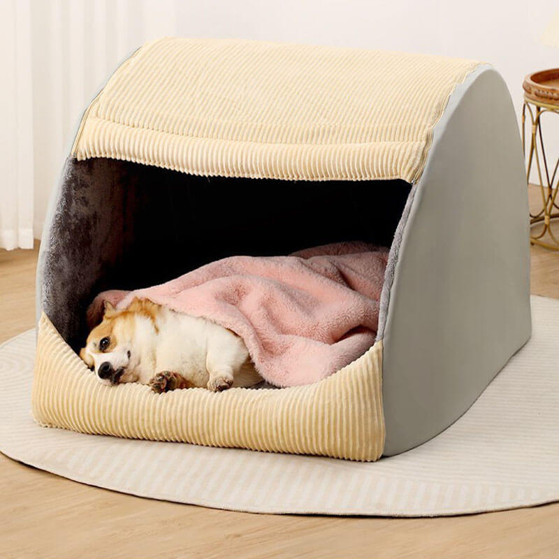 Cozy Flannel Dog Bed with Thick Plush Filling - Spacious and Easy to Clean, Durable Design for Ultimate Comfort-3