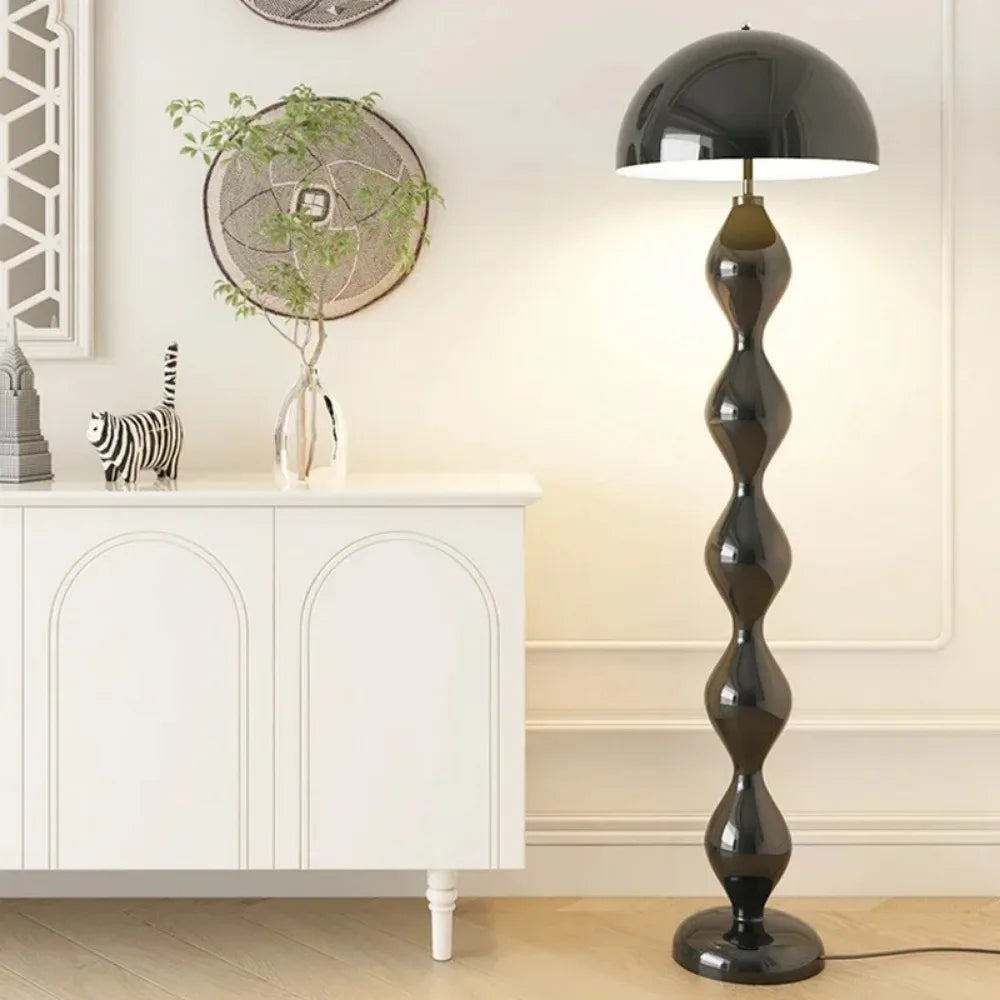 Modern Cream LED Floor Lamp - Dimmable Standing Lamp for Living Room and Bedroom