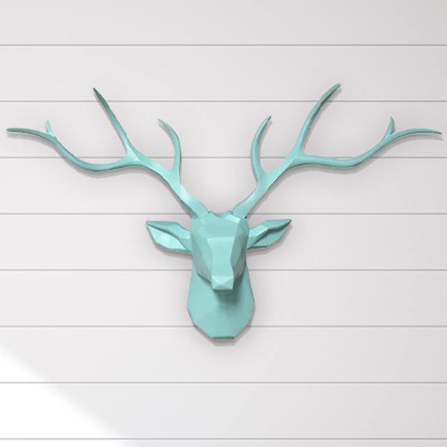Variant image for Oversized 3D Nordic Deer Head Wall Art - 78cm Geometric Design, Modern Wall Decor in 7 Colors-7