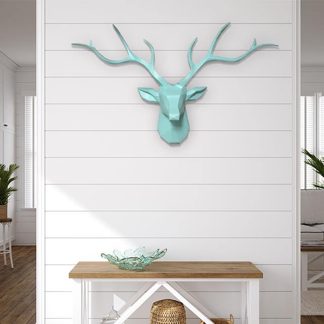 Oversized 3D Nordic Deer Head Wall Art - 78cm Geometric Design, Modern Wall Decor in 7 Colors-5