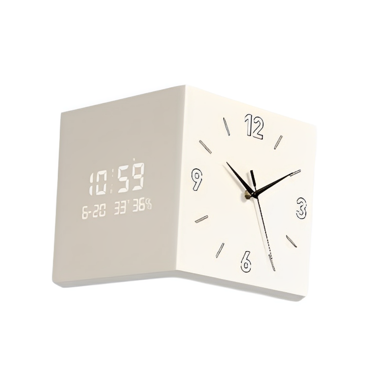 Variant image for Modern Double-Faced Wall Clock with Calendar Feature - Square Art Deco Acrylic Design for Home Decor-3