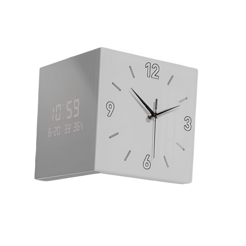 Variant image for Modern Double-Faced Wall Clock with Calendar Feature - Square Art Deco Acrylic Design for Home Decor-1