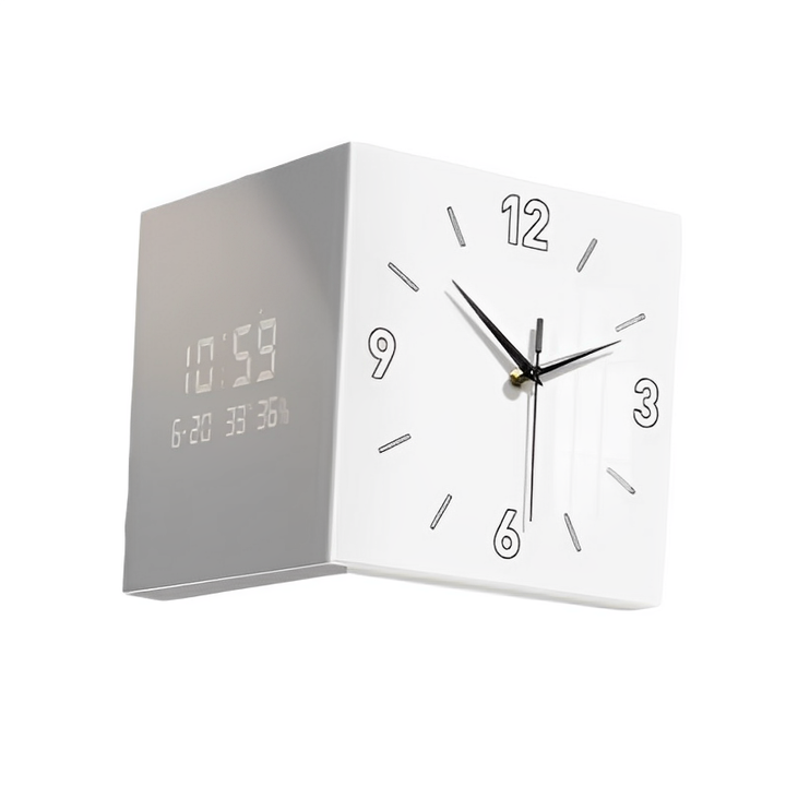 Variant image for Modern Double-Faced Wall Clock with Calendar Feature - Square Art Deco Acrylic Design for Home Decor-7