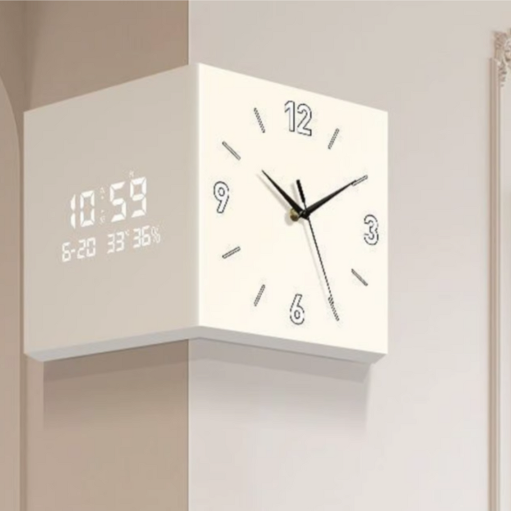 Modern Double-Faced Wall Clock with Calendar Feature - Square Art Deco Acrylic Design for Home Decor-6