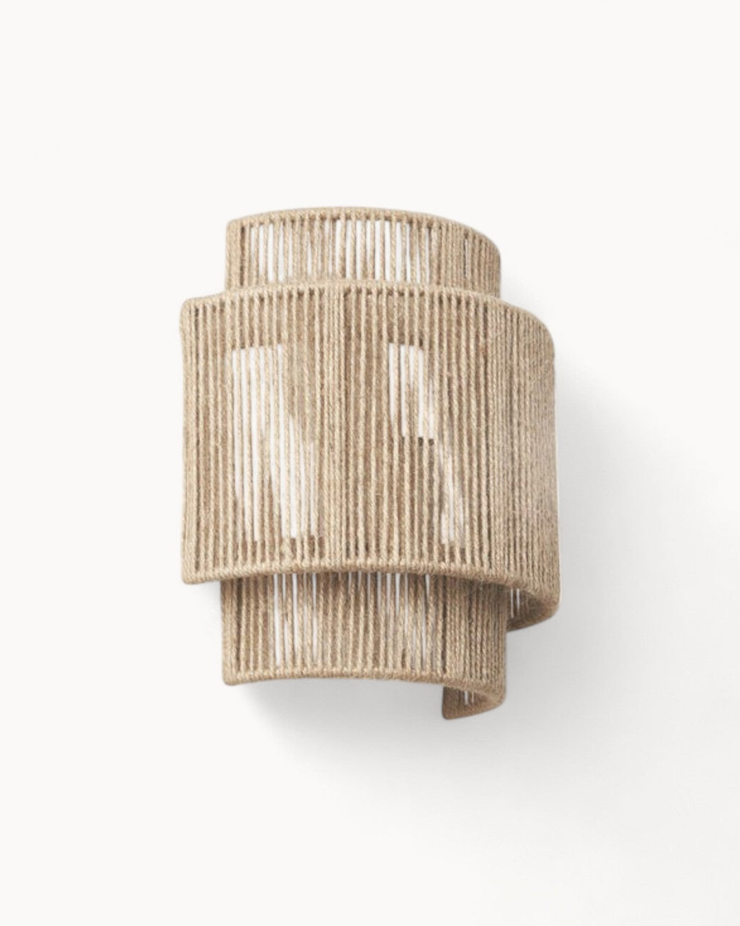 Sustainable Jute Wall Lamp - Minimalist Design Wall Sconce with Natural Brown Umbrella Light for Modern Home Decor-1