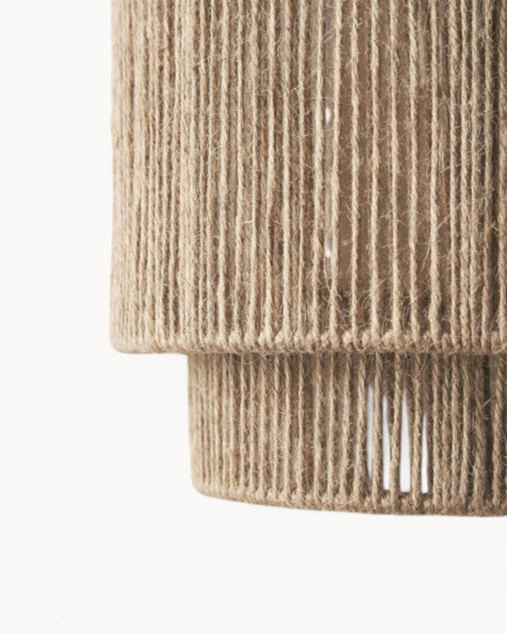 Sustainable Jute Wall Lamp - Minimalist Design Wall Sconce with Natural Brown Umbrella Light for Modern Home Decor-4
