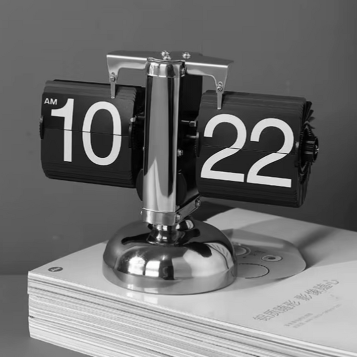 Vintage-Style Retro Flip Desk Clock with Classic Mechanism - Easy-to-Read Large Display for Home and Office-5