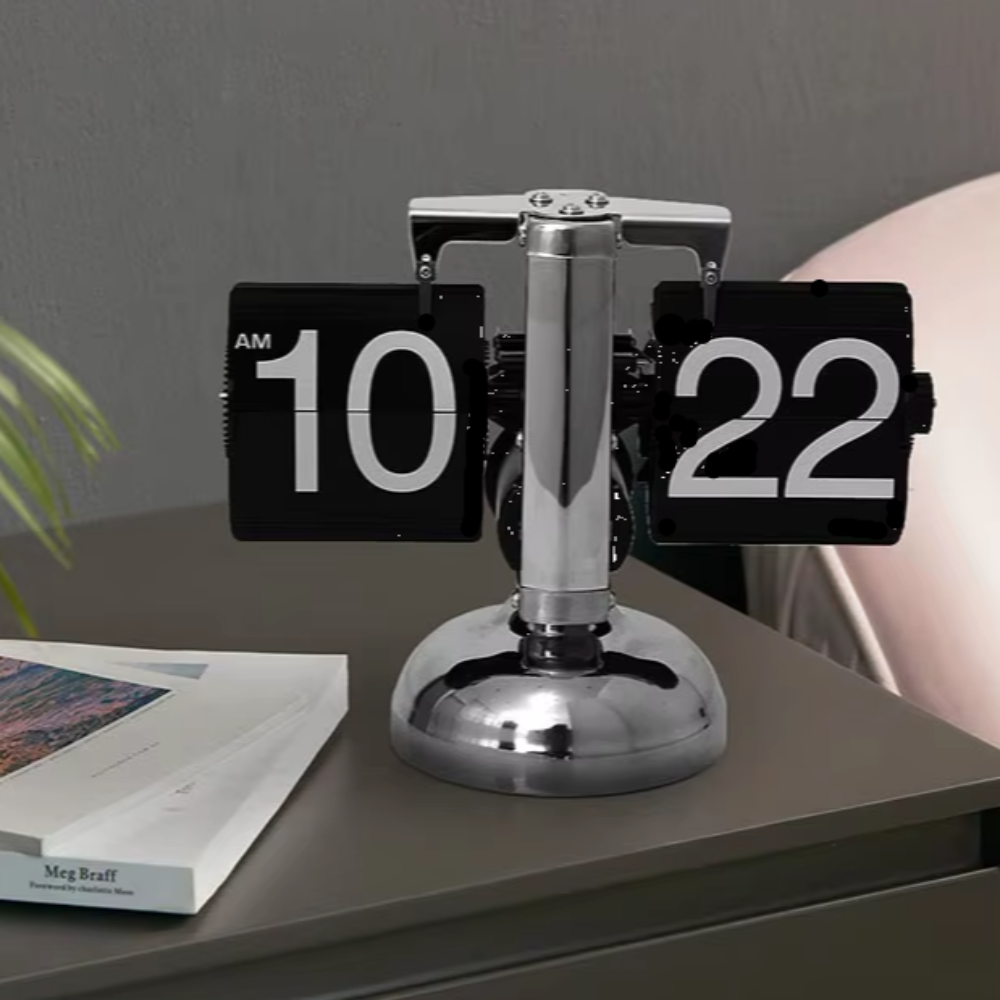 Vintage-Style Retro Flip Desk Clock with Classic Mechanism - Easy-to-Read Large Display for Home and Office-6