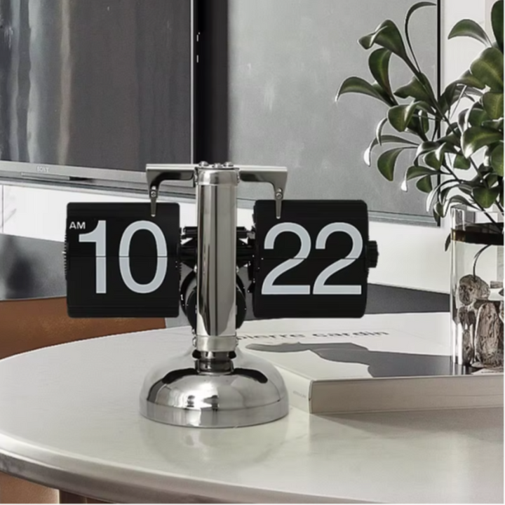 Vintage-Style Retro Flip Desk Clock with Classic Mechanism - Easy-to-Read Large Display for Home and Office-3