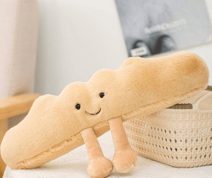 Soft Plush Decorative Bakery Pillows - Fun Croissant, Baguette, and Pretzel Designs for Sofa and Couch Decor-4