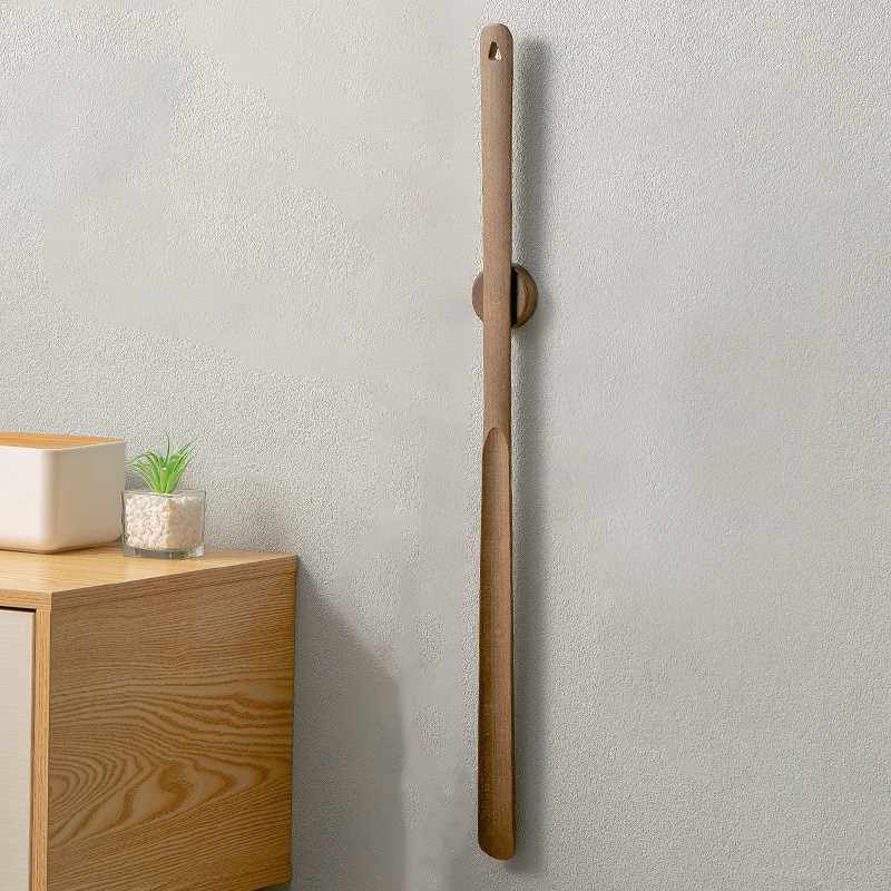 Variant image for Wooden Long Handle Shoehorn - 50cm Durable Magnetic Shoe Spoon for Easy Shoe Access-1