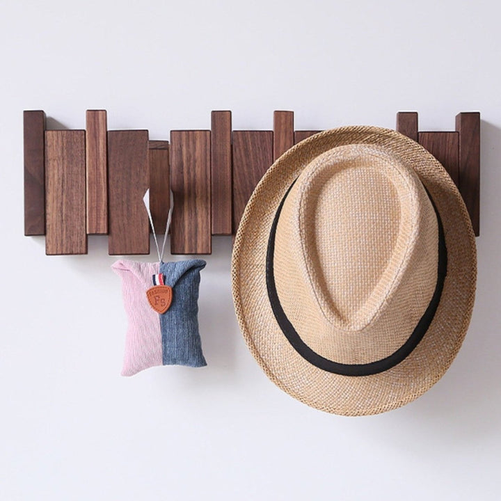 Handcrafted Wooden Coat Rack with Piano Design - Stylish Wall Mounted Coat Stand with Multiple Hooks for Home and Office-3