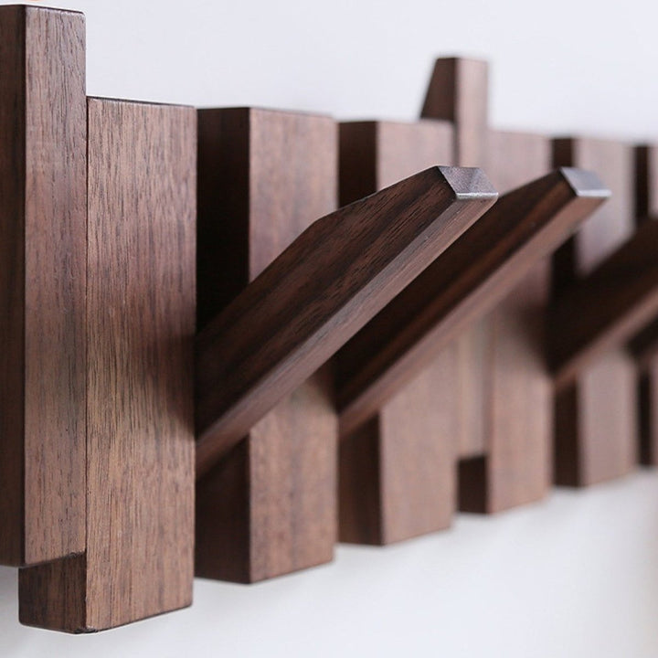 Variant image for Handcrafted Wooden Coat Rack with Piano Design - Stylish Wall Mounted Coat Stand with Multiple Hooks for Home and Office-1