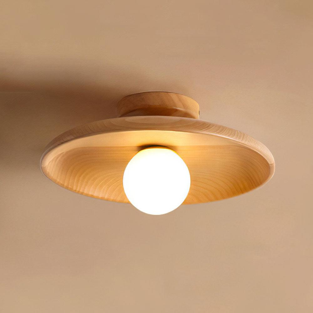 Variant image for Wooden Flush Mount Ceiling Light Fixture - Minimalist Design for Modern Interiors, Natural Wood, Easy Installation-3