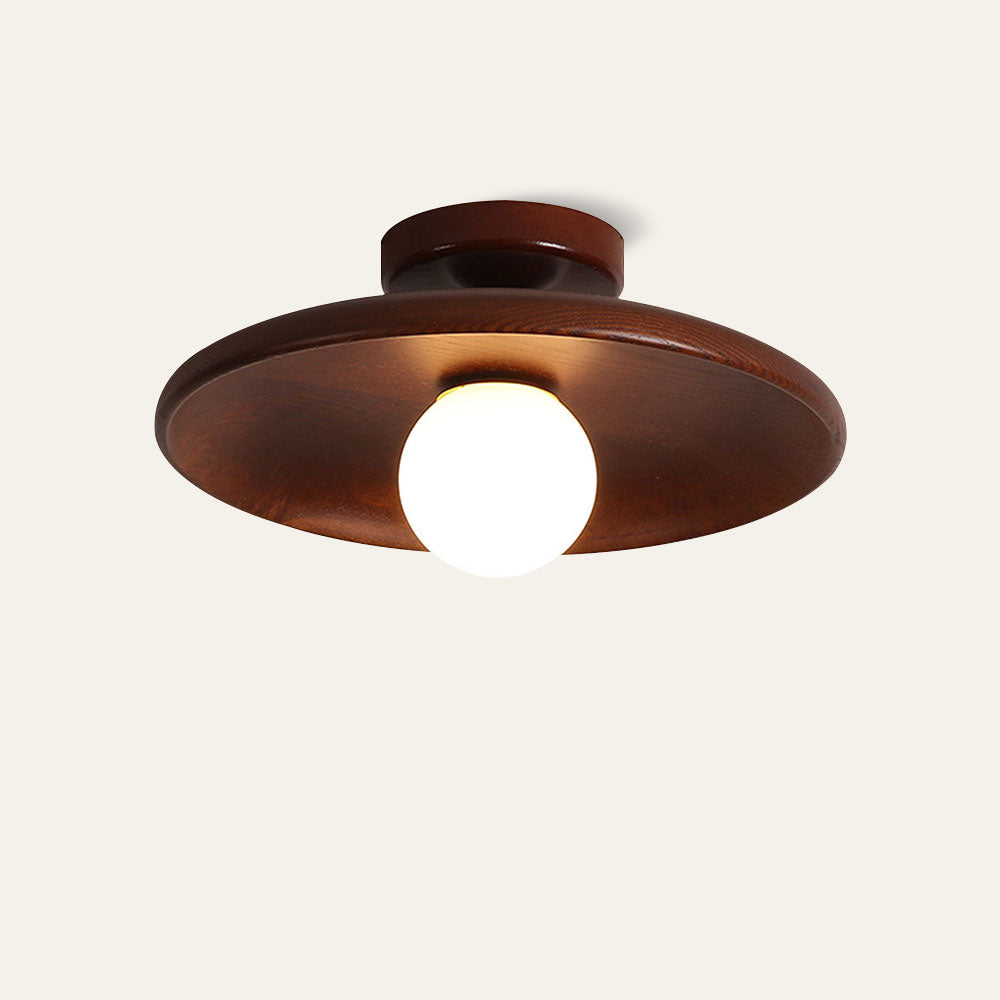 Variant image for Wooden Flush Mount Ceiling Light Fixture - Minimalist Design for Modern Interiors, Natural Wood, Easy Installation-1