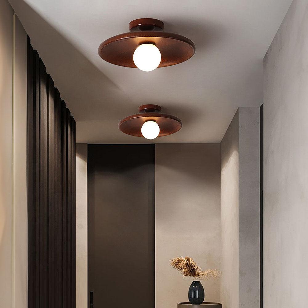 Wooden Flush Mount Ceiling Light Fixture - Minimalist Design for Modern Interiors, Natural Wood, Easy Installation-5