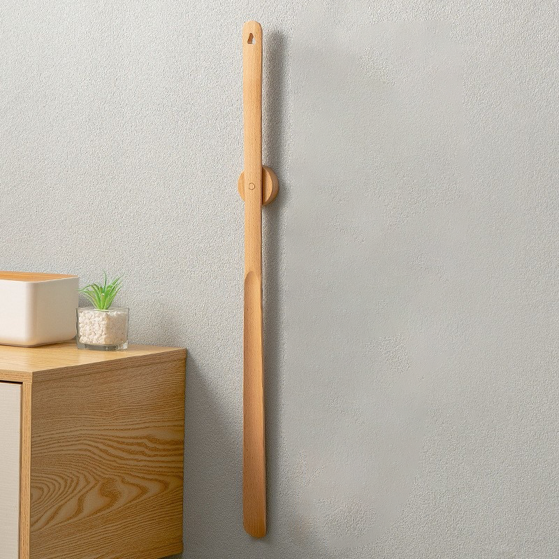 Variant image for Wooden Long Handle Shoehorn - 50cm Durable Magnetic Shoe Spoon for Easy Shoe Access-2