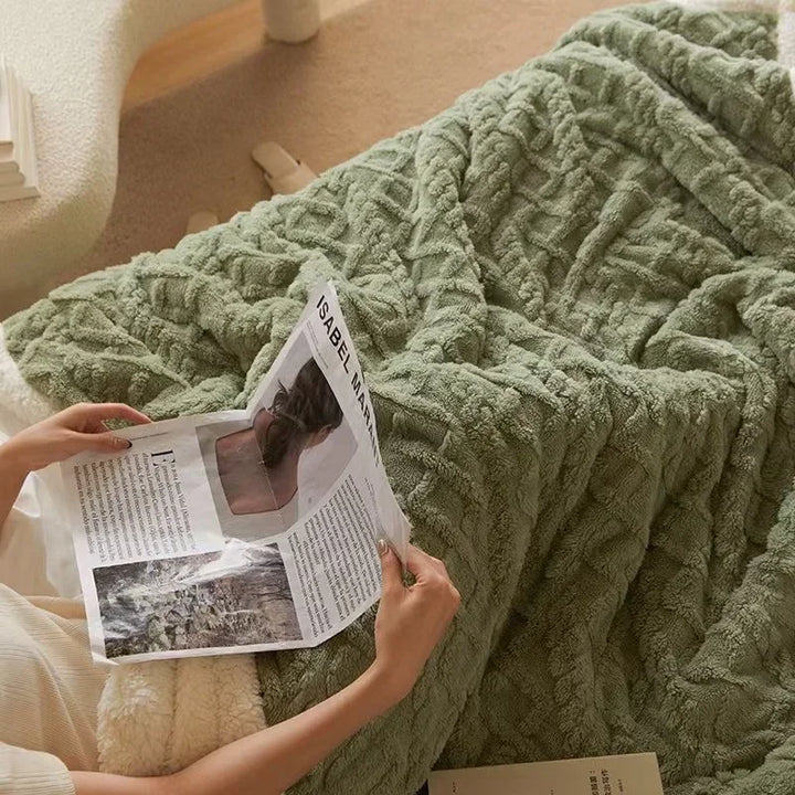Thick Winter Lamb Wool Blanket - Double-Sided Microfiber Flannel for Ultimate Warmth and Comfort-2