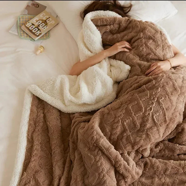 Thick Winter Lamb Wool Blanket - Double-Sided Microfiber Flannel for Ultimate Warmth and Comfort-1