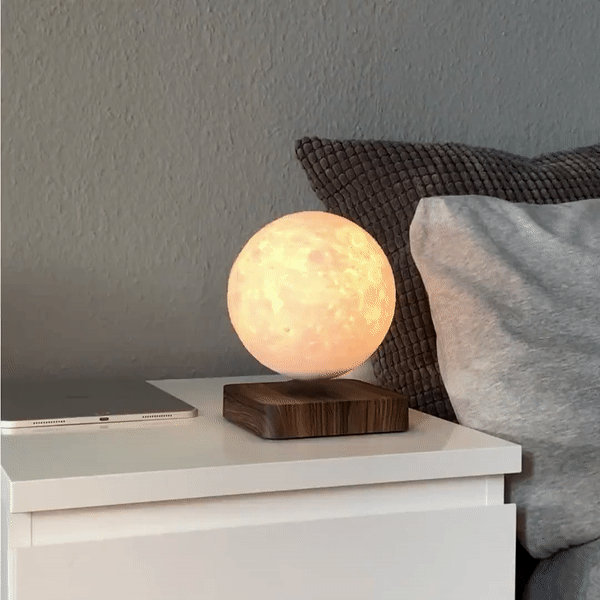 Floating Moon Lamp with 3D-Printed Design and Wireless Technology - Magical Home Decor with 360-Degree Rotation-4