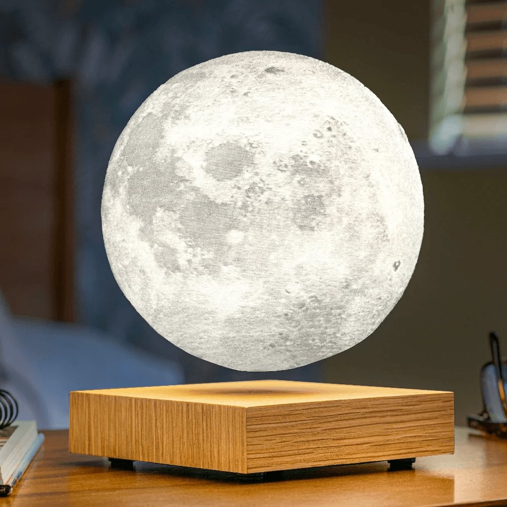 Floating Moon Lamp with 3D-Printed Design and Wireless Technology - Magical Home Decor with 360-Degree Rotation-3