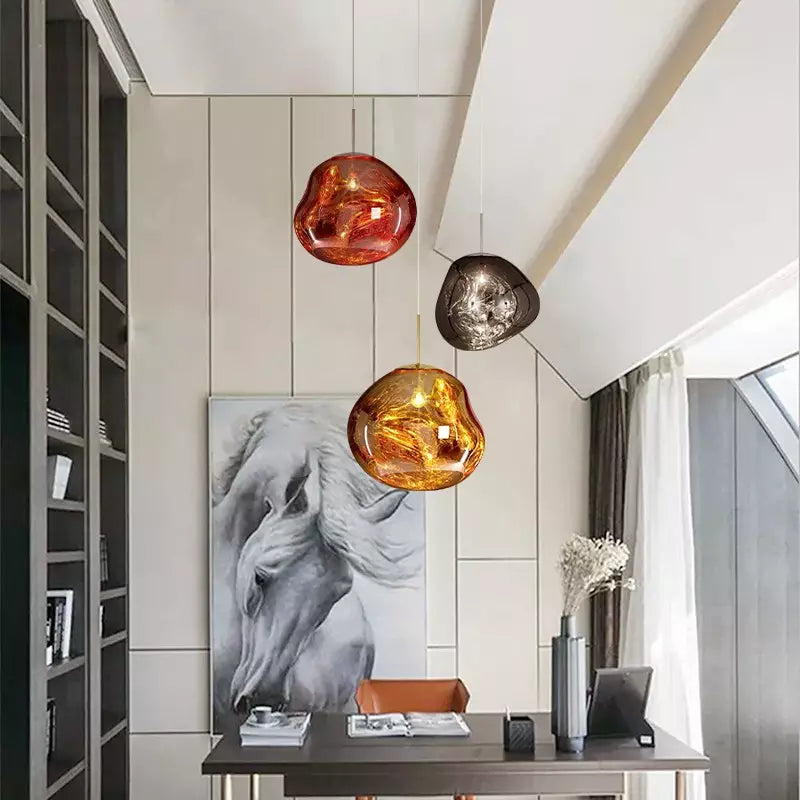 Modern Melt Pendant Light - Artistic Kitchen Pendant Lighting with Reflective Finish, Available in Multiple Sizes and Elegant Colors-3