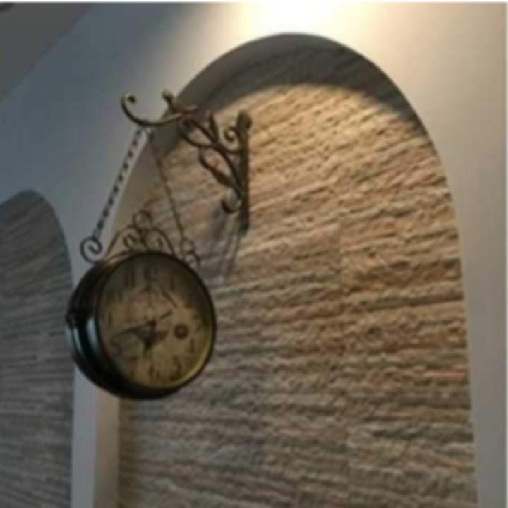 Double-Sided Weatherproof Outdoor Garden Clock - Vintage Design in Metal and Glass, Quartz Movement, Easy to Install-6