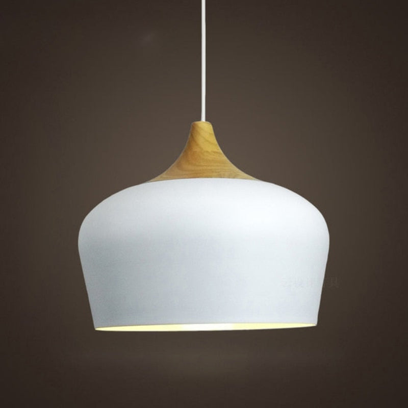 Variant image for Adjustable Pastel Pendant Light - Retro Ceiling Light Fixture for Kitchen and Home, Wood and Aluminum Design-15