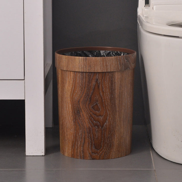 Minimalist Wood Garbage Bin for Kitchen, Bathroom, or Office - 8L Capacity with Fixed Ring for Bin Bags-4
