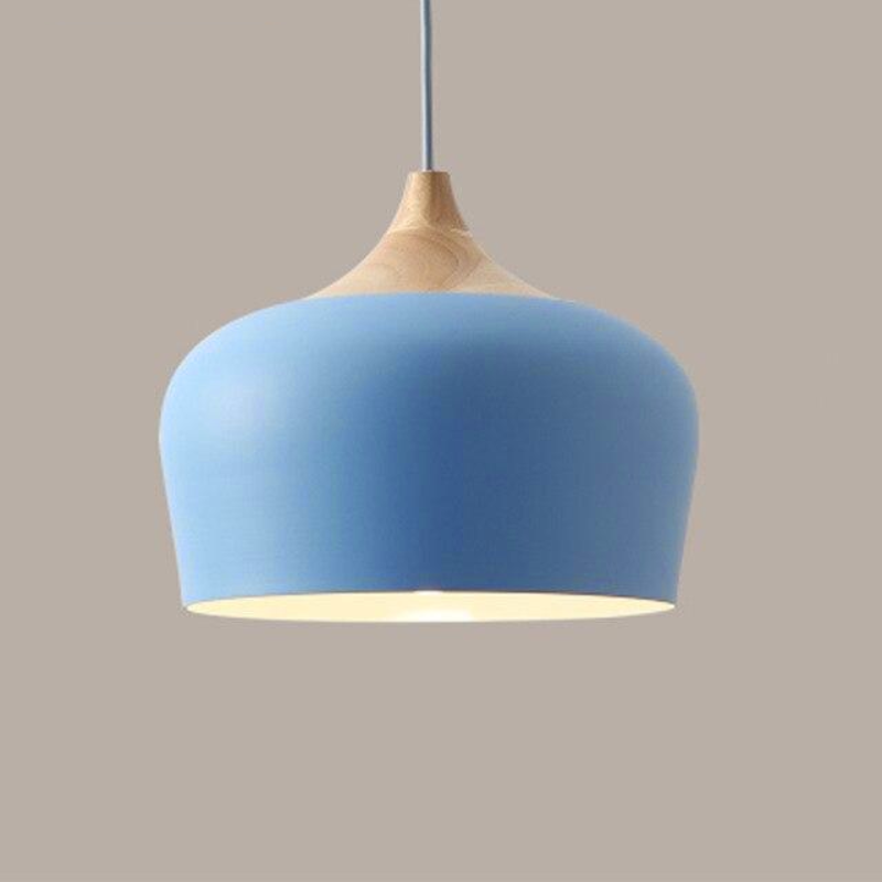 Variant image for Adjustable Pastel Pendant Light - Retro Ceiling Light Fixture for Kitchen and Home, Wood and Aluminum Design-18