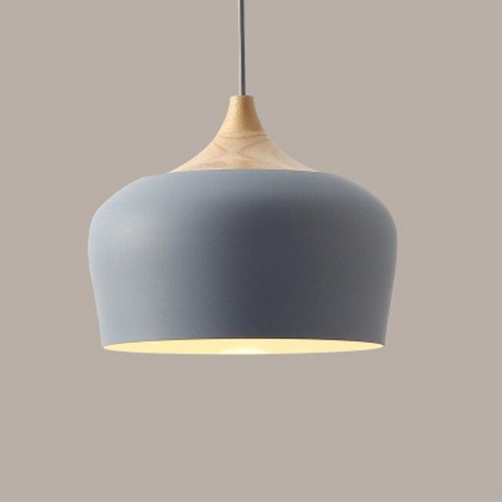 Variant image for Adjustable Pastel Pendant Light - Retro Ceiling Light Fixture for Kitchen and Home, Wood and Aluminum Design-16