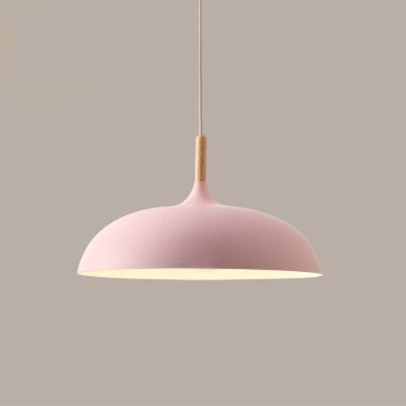 Variant image for Adjustable Pastel Pendant Light - Retro Ceiling Light Fixture for Kitchen and Home, Wood and Aluminum Design-2