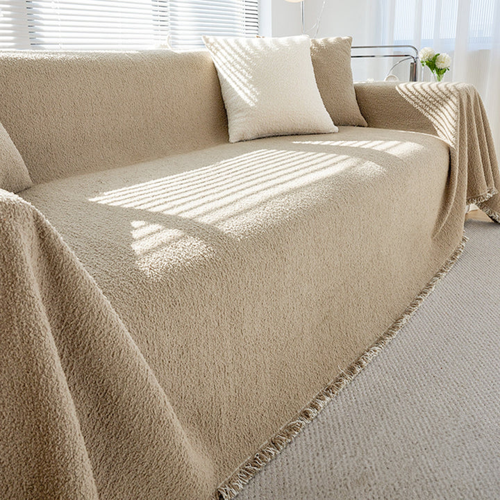 Variant image for Cozy Chenille Sofa Cover in White - Plush Slipcover for Dogs and Pets, Warm Winter Style, Durable and Easy to Clean-23