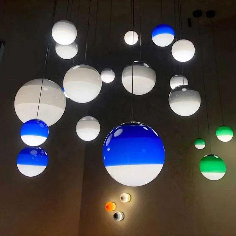 Gradient Glass Pendant Light - Seven Color Modern Kitchen Pendant Lighting, Minimalist Design for Home Decor, LED Compatible-3