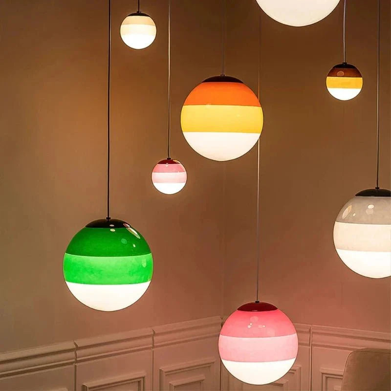 Gradient Glass Pendant Light - Seven Color Modern Kitchen Pendant Lighting, Minimalist Design for Home Decor, LED Compatible-2