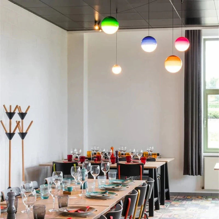Gradient Glass Pendant Light - Seven Color Modern Kitchen Pendant Lighting, Minimalist Design for Home Decor, LED Compatible-4