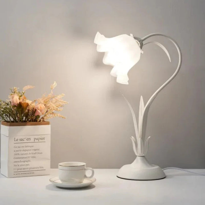 Variant image for Elegant Flower Table Lamp with Adjustable Arm - Vintage Bedside Lamp for Living Room and Home Office Decor-2