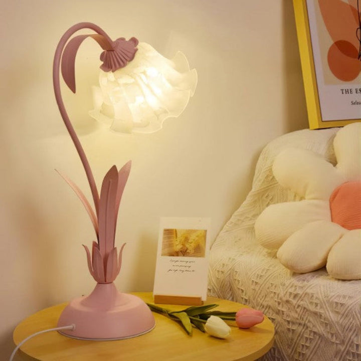 Elegant Flower Table Lamp with Adjustable Arm - Vintage Bedside Lamp for Living Room and Home Office Decor-6