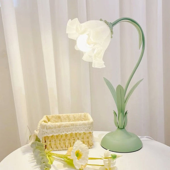 Variant image for Elegant Flower Table Lamp with Adjustable Arm - Vintage Bedside Lamp for Living Room and Home Office Decor-1