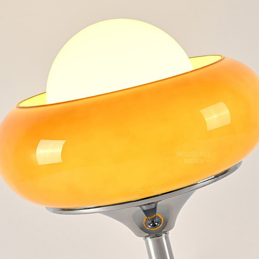 Bauhaus Yellow Glass Table Lamp with E27 Socket - Minimalist Design for Living Room and Bedside Use-5