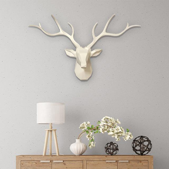 Oversized 3D Nordic Deer Head Wall Art - 78cm Geometric Design, Modern Wall Decor in 7 Colors-2